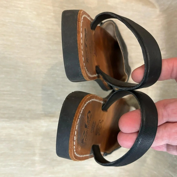 RIA Sz 40 Handmade Leather Avarca Style Made in Spain Slip On Peep Toe Sandals - Picture 7 of 10
